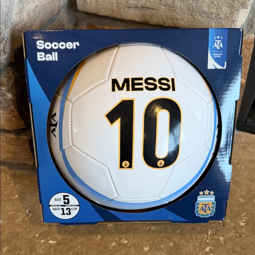 NEW- Messi 10 AFA Argentina size 5 Soccer Ball perfect for World Cup Fan